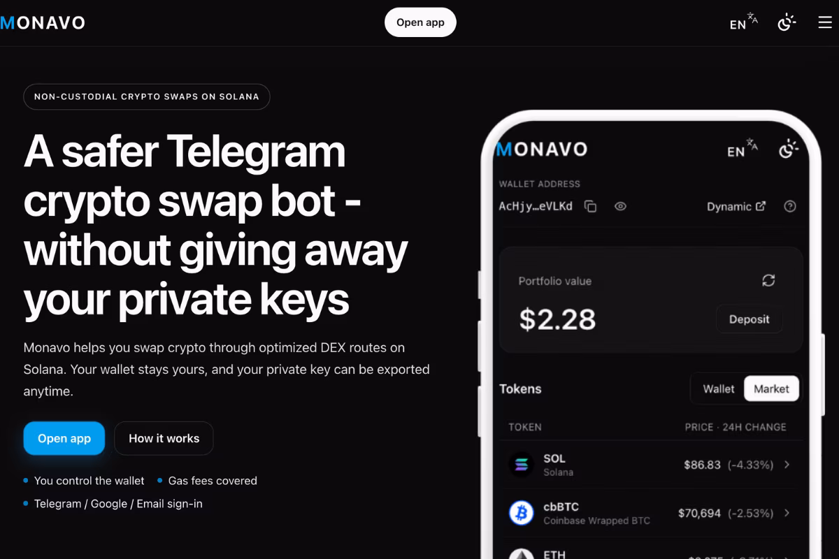Monavo — Web3 Trading Platform preview