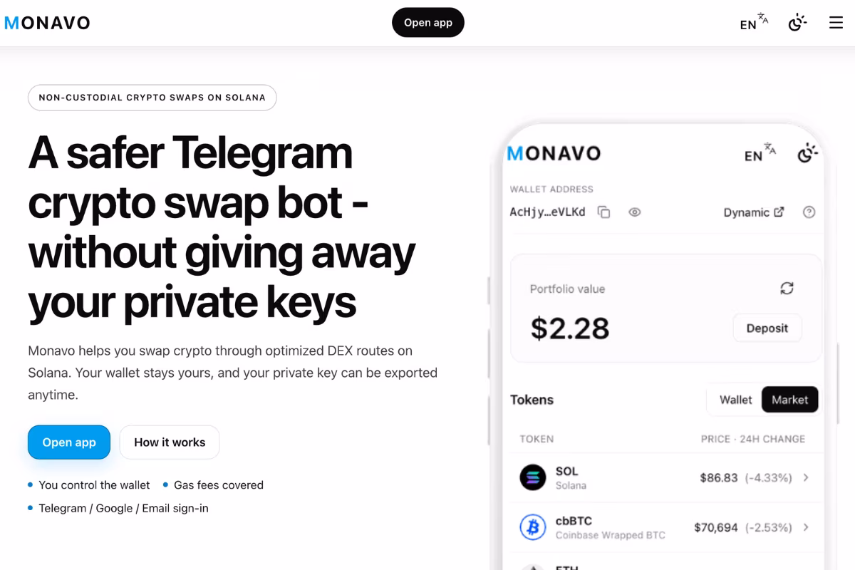 Monavo — Web3 Trading Platform preview